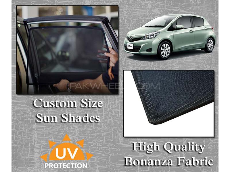 Toyota Vitz 2011-2016 Sun Shades | Bonanza Fabric | Thick Rods | Original Size