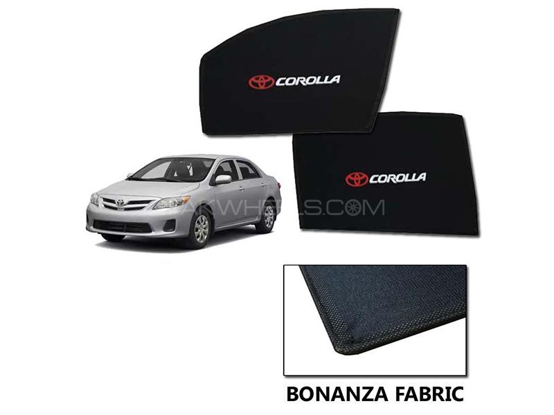 Toyota Corolla 2009-2014 Sun Shades With Logo | Bonanza Fabric | Heat Proof 