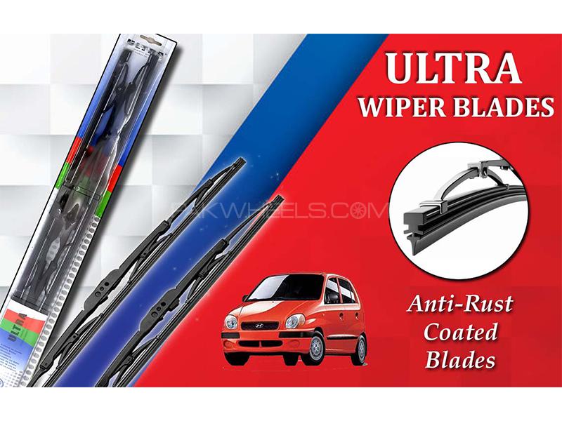 Hyundai Santro 2003-2014 Ultra Wiper Blades | Anti-Rust Coated | Metal Type 