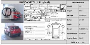 Honda Vezel X 2017 for Sale
