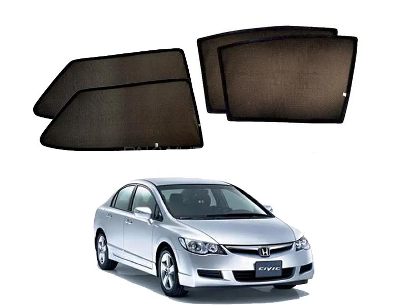 Honda Civic 2006-2012 Fix Side Shade Black UV Protection Heat Protection  Image-1