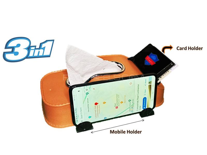 Car Dashboard Tissue Box Mobile Holder Card Holder Beige  Image-1