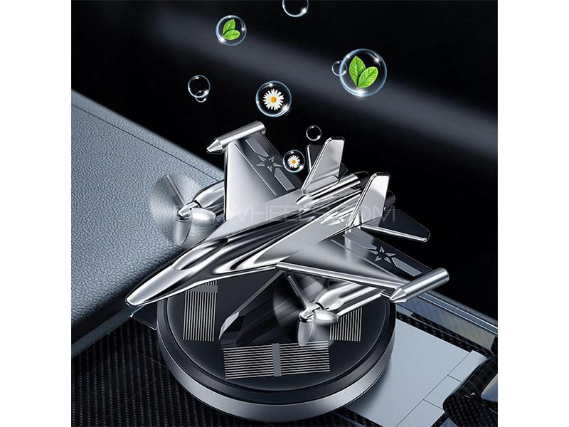 Fighter Plane Solar Car Perfume - Silver  Image-1