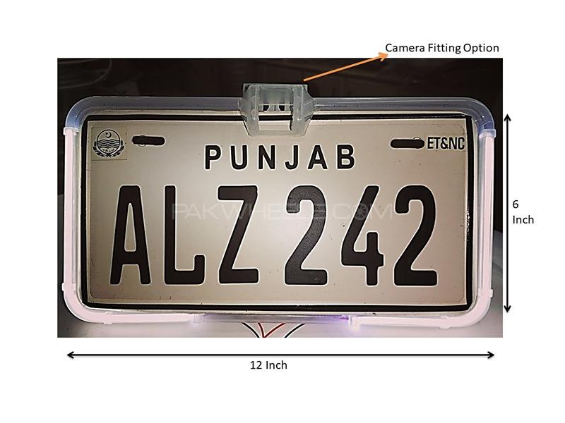Ultra Slim Round Shape LED White Number Plate Frame With Camera Option Image-1