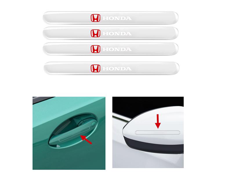 Honda Logo Transparent Rubber Door Handle Protector  Image-1