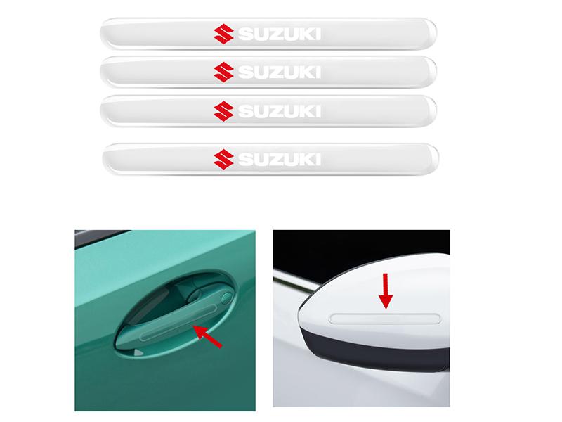Suzuki Logo Transparent Rubber Door Handle Protector 