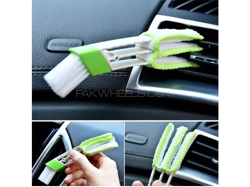 Car Interior Cleaning 3 in 1 Brush Vents Grill Cleaning Microfiber Brush
