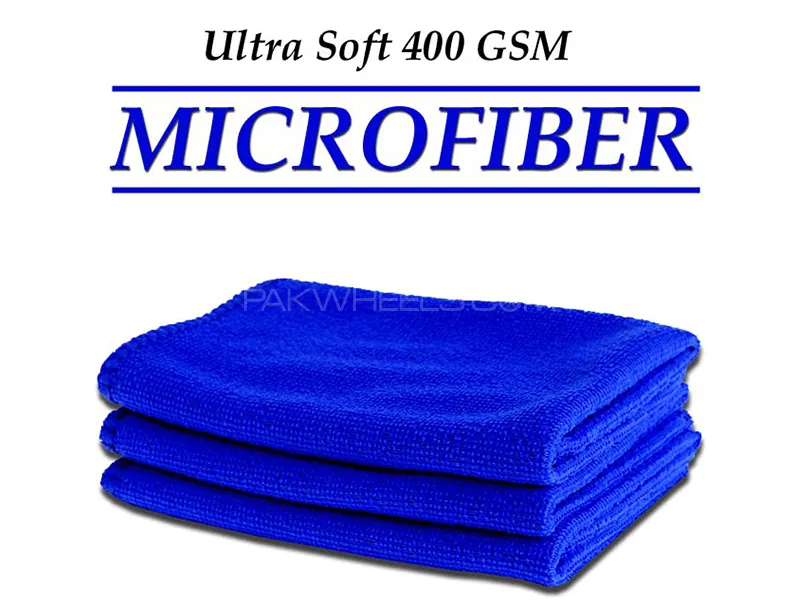 Ultra Soft MicroFiber Towel 400 GSM | 30x60cm | Blue - Pack Of 3 Image-1