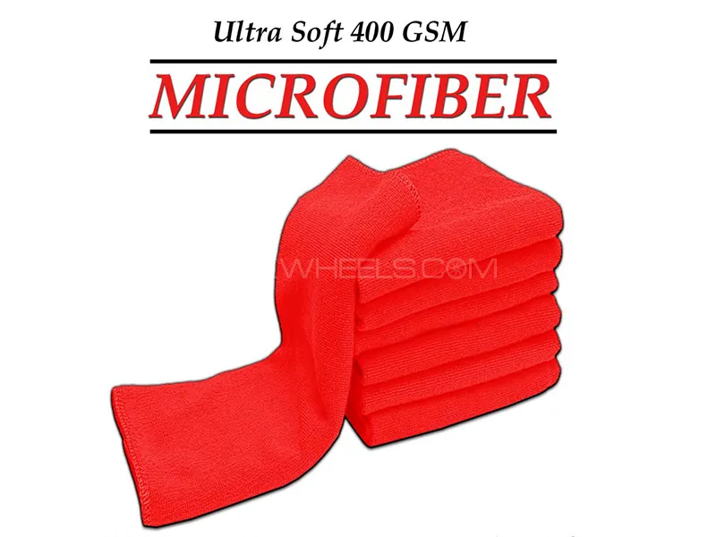 Ultra Soft MicroFiber Towel 400 GSM | 30x60cm | Red - Pack Of 7 Image-1