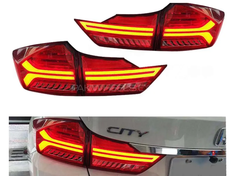 Honda City 2022 Lava Red Taillights Car Backlights Dynamic Turn Signal Image-1