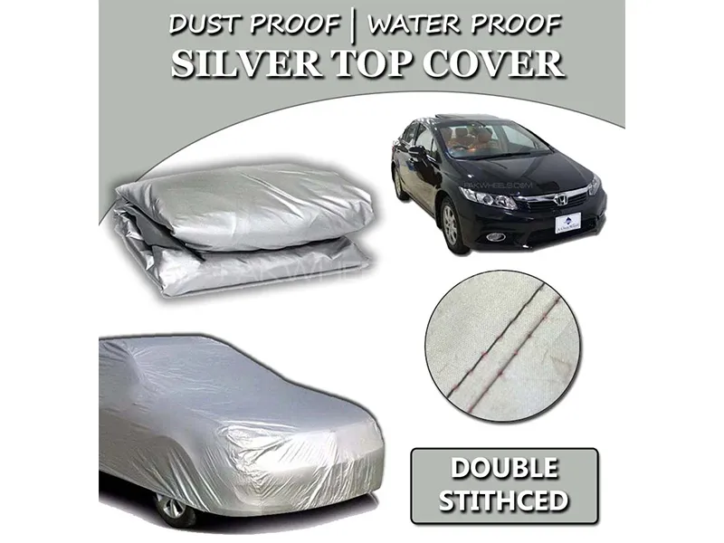 Honda Civic 2013-2015 Parachute Silver Car Top Cover | Heat Proof | Double Stitched  Image-1