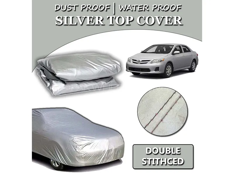 Toyota Corolla 2009-2013 Parachute Silver Car Top Cover | Heat Proof | Double Stitched  Image-1