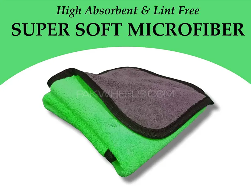 MicroFiber Cloth Laminated Double Ply - Green & Grey - Pack Of 1 Image-1