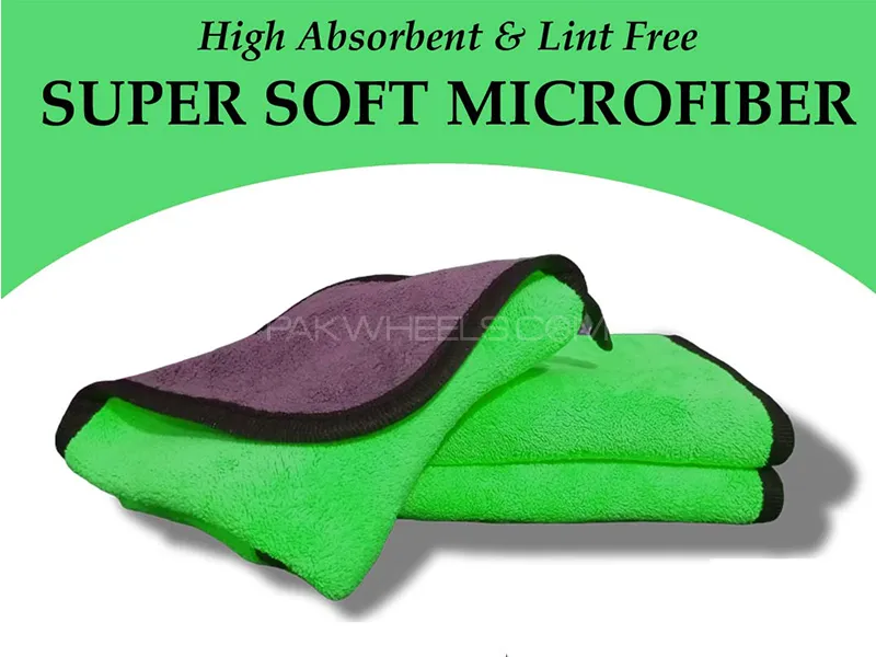 MicroFiber Cloth Laminated Double Ply - Green & Grey - Pack Of 3 Image-1