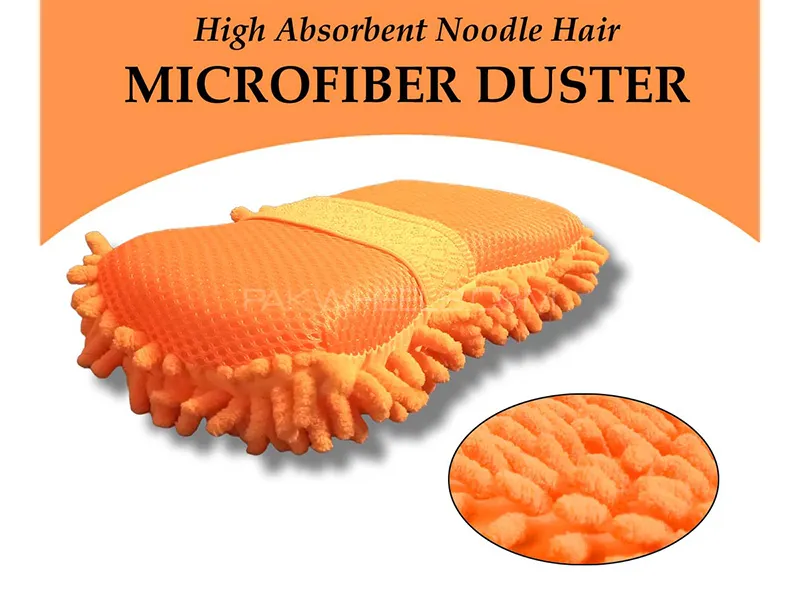 Noodle Hair Microfiber Duster Sponge - Orange  Image-1