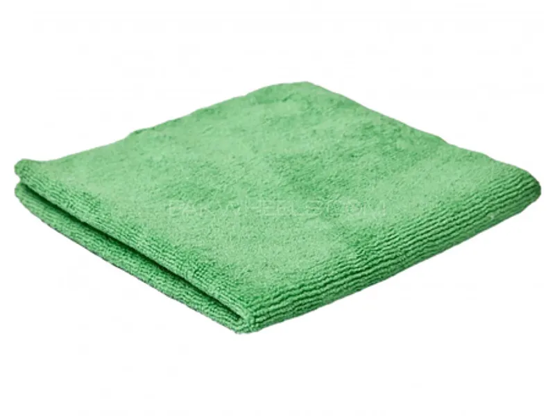 Microfiber Cloth Green 40cm x 30cm - 400 GSM - Pack Of 3 Image-1