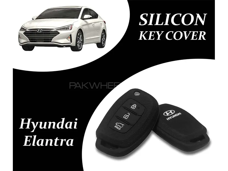 Hyundai Elantra 2021-2023 Key Cover | Silicone | Black | Pack Of 2 Image-1