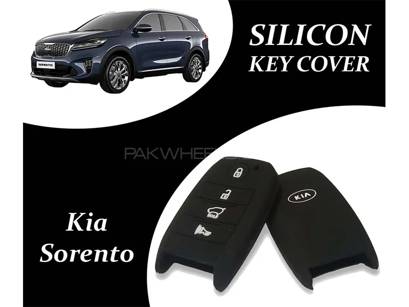 Kia Sorento 2021-2023 Key Cover | Silicone | Black | Pack Of 1 Image-1
