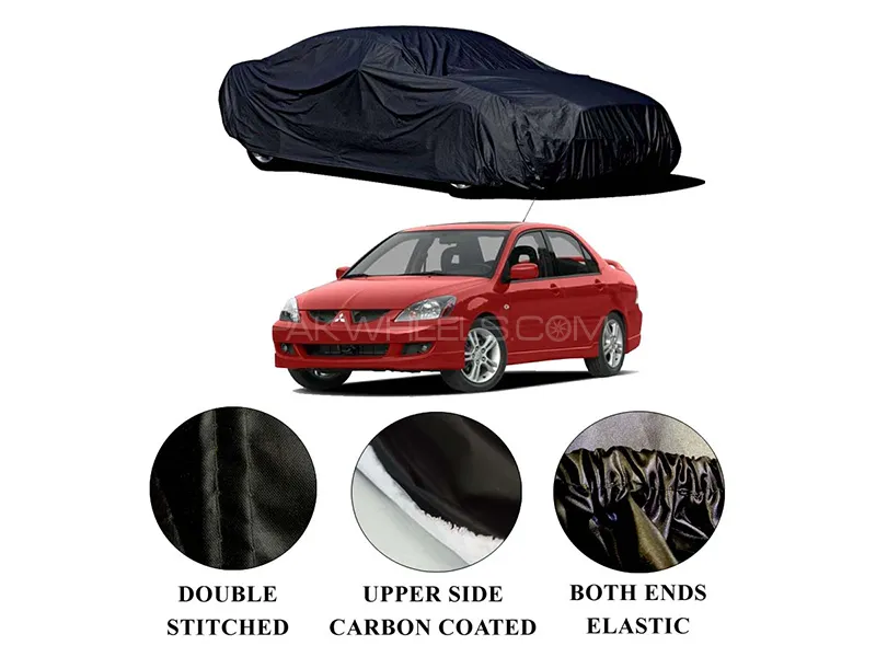 Mitsubishi Lancer 2004-2008 Polymer Carbon Coated Car Top Cover | Double Stitched | Water Proof Image-1