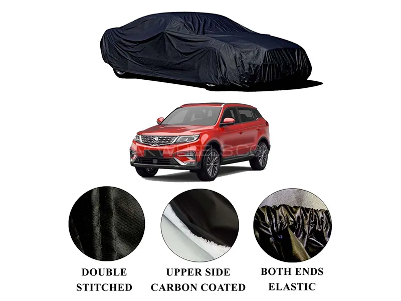 Proton X70 2020-2023 Polymer Carbon Coated Car Top Cover | Double Stitched | Water Proof