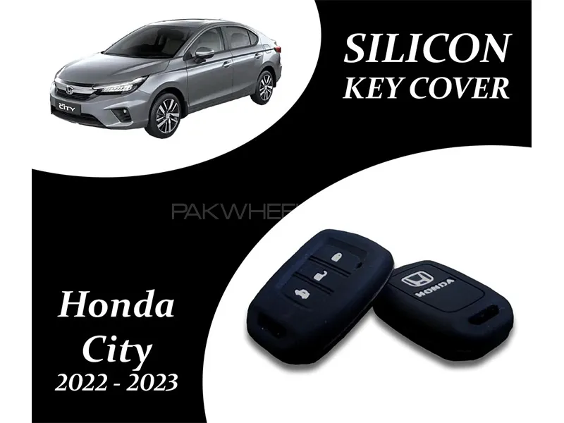 Honda City 2022-2023 Key Cover | Silicone | Black | Pack Of 2 Image-1