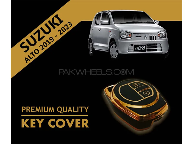Suzuki Alto 2019-2023 Key Cover | Premium PVC Quality | Black Gold | Pack Of 2
