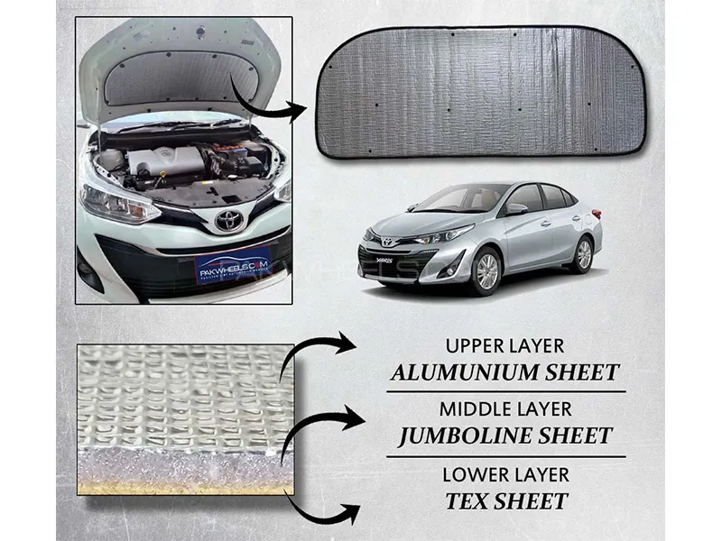 Toyota Yaris 2020-2023 Bonnet Insulation Namda | Silver Aluminium | Triple Layer