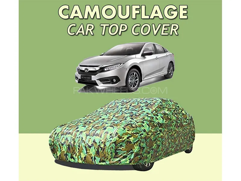 Honda Civic 2016-2021 Top Cover | Camouflage Design Parachute | Double Stitched | Dust Proof | Water Image-1