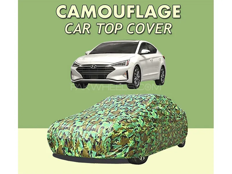 Hyundai Elantra 2021-2023 Top Cover | Camouflage Design Parachute | Double Stitched | Dust Proof | W Image-1