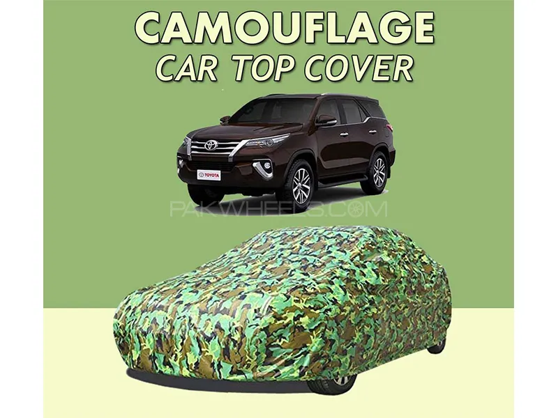 Toyota Fortuner 2016-2023 Top Cover | Camouflage Design Parachute | Double Stitched | Dust Proof | W Image-1