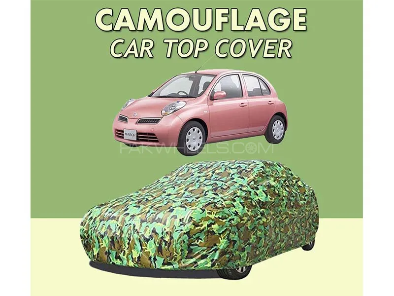 Nissan March 2002-2010 Top Cover| Camouflage Design Parachute | Double Stitched | Water Proof Image-1