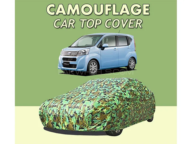 Subaru Stella 2011-2023 Top Cover| Camouflage Design Parachute | Double Stitched | Water Proof Image-1