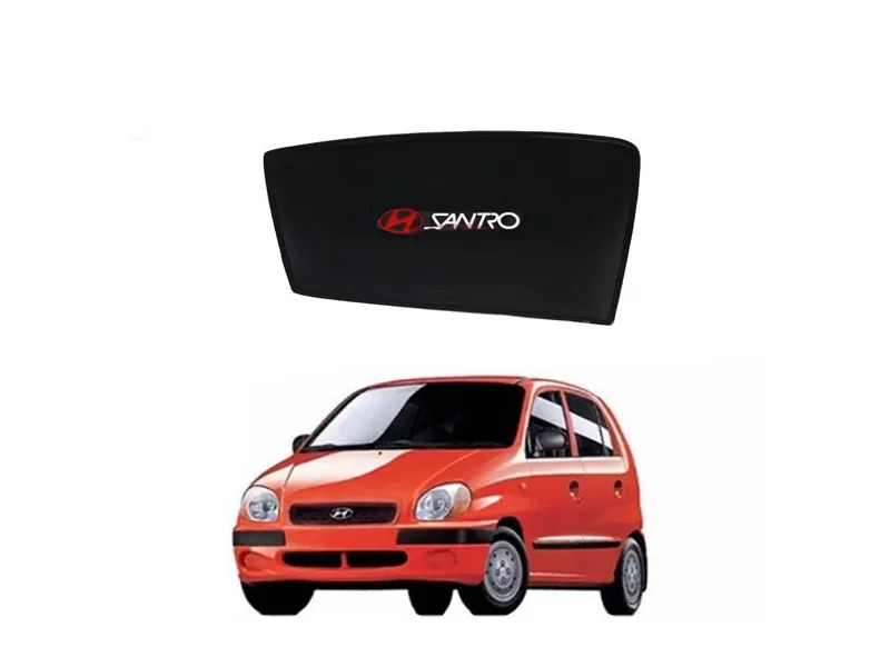 Hyundai Santro 2006-2018 Fix Side Shade With Logo Black UV Protection Heat Protection