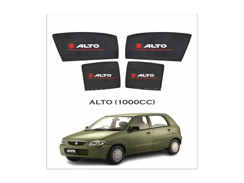 Suzuki Alto 1000cc Fix Side Shade With Logo Black UV Protection Heat Protection Image-1