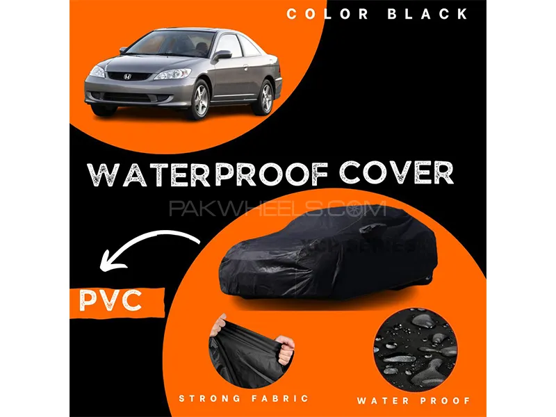 Honda Civic 2001-2006 Polymer Coated Top Cover | Waterproof | Double Stitched | Black  Image-1