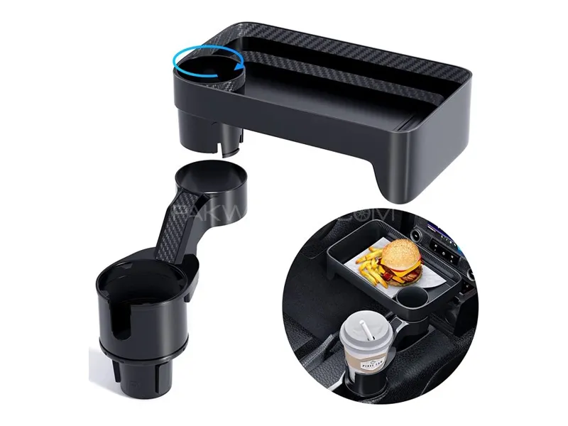 Car Cup Holder With Table Tray Food Meal Tray Gadget Cupholder Image-1