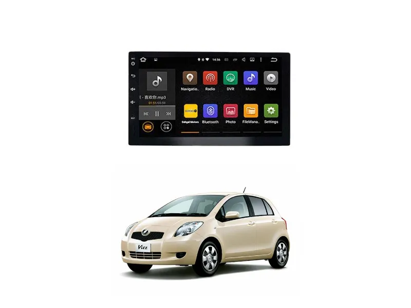 Toyota Vitz 2nd generation 2003-2009 Android Screen Panel IPS Display 7 inch - 2 GB Ram/32 GB Rom Image-1