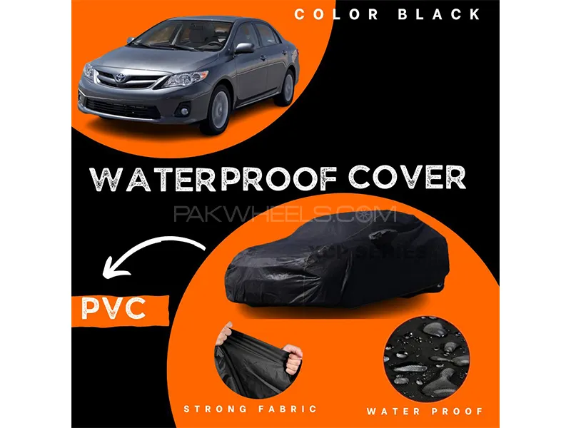Toyota Corolla 2009-2014 Polymer Coated Top Cover | Waterproof | Double Stitched | Black  Image-1