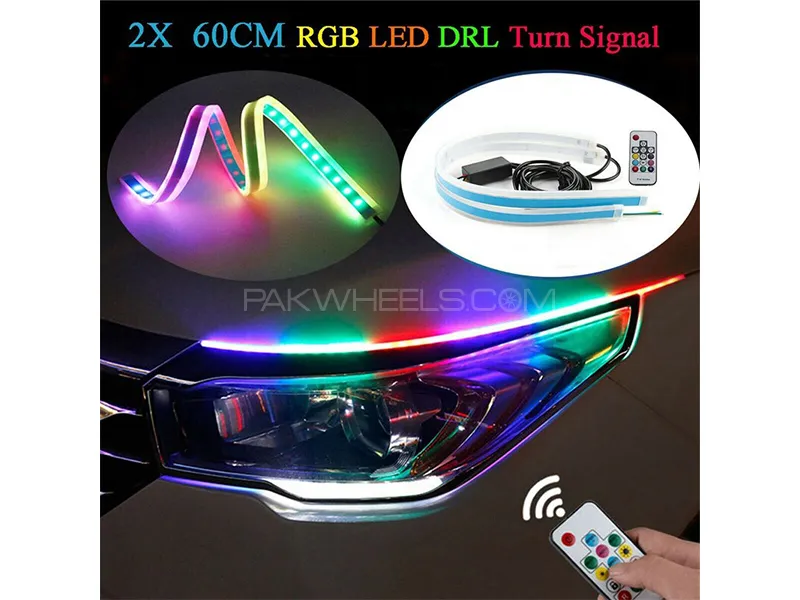 RGB DRL LED Light Headlight Strip With Remote | LED lights  RGB DRL LED Light Headlight Strip With Remote | LED lights  Image-3