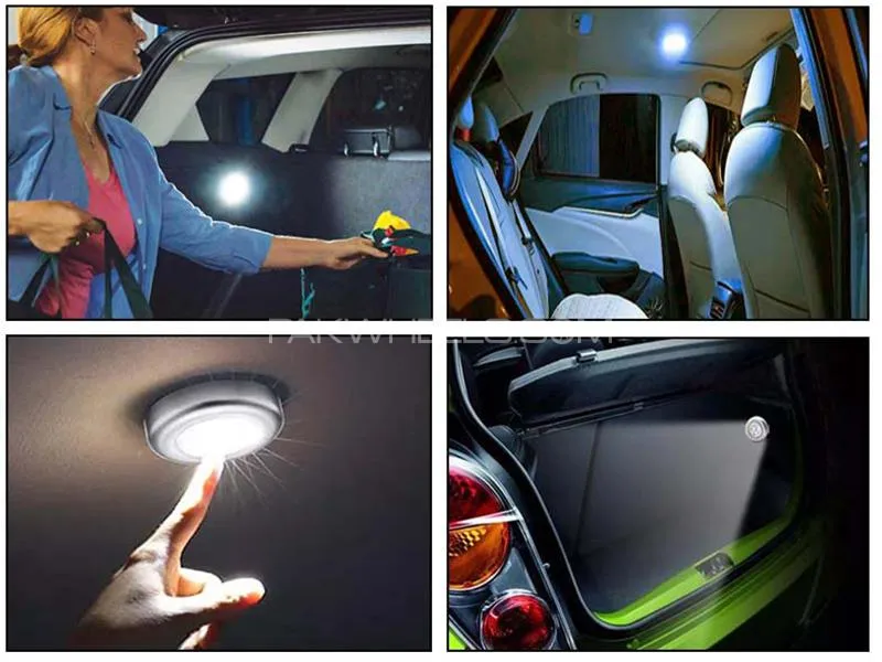 Universal Wireless Interior LED Light For Car - Pack Of 3 Image-1