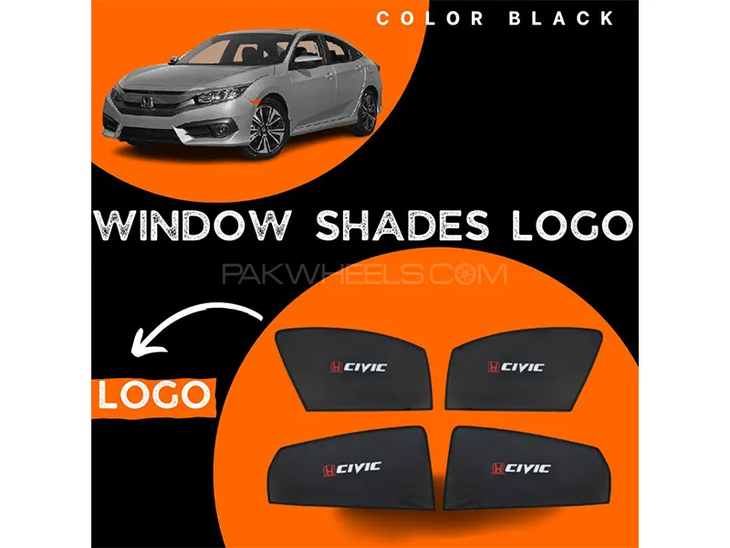 Honda Civic 2018-2022 Car Door Logo Shades - 4 Pcs Image-1