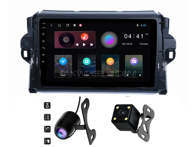 Toyota Fortuner 2016-2023 Android Screen Panel With Free 2 Cameras IPS Display 9 inch 1-16 GB Image-1