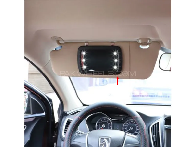 Universal Sun Visor Makeup Mirror With Touch Control LED Lights  Image-1