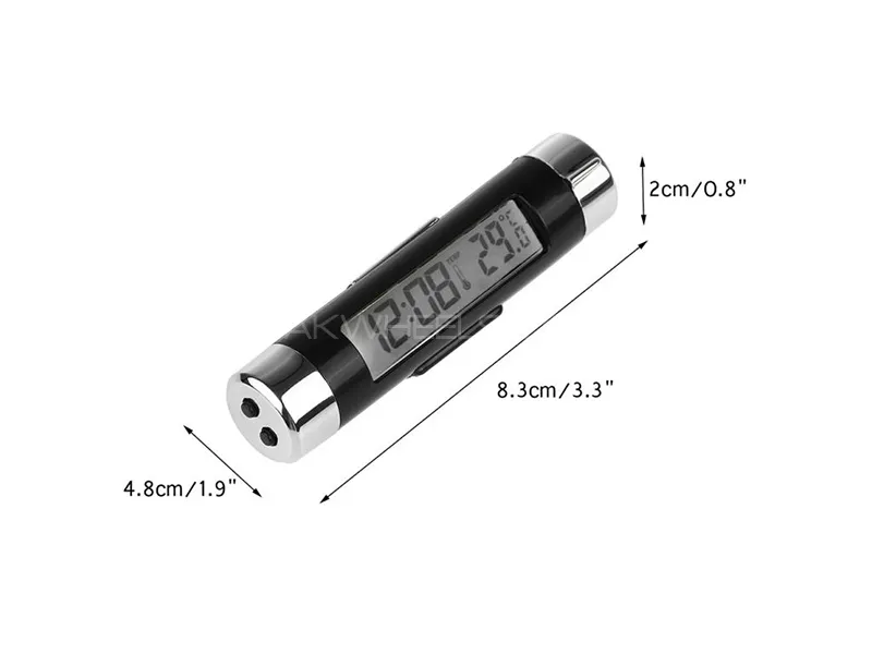 2 in 1 Car Thermometer Clock LCD Digital Clock Temperature Image-1