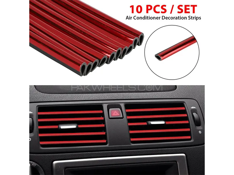 Car AC Decoration Strip 10 PCS / PACK Red Color  Image-1