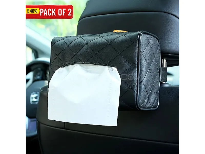 Car Tissue Holder Black  | Tissue Holding Pouch Image-1
