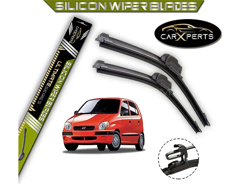 Hyundai Santro CarXperts Silicone Wiper Blades | Non Cracking | Graphite Coated | Flexible Image-1