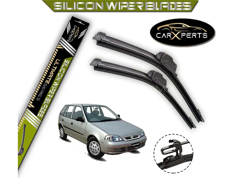 Suzuki Cultus 2007 - 2016 CarXperts Silicone Wiper Blades | Non Cracking | Graphite Coated  Image-1