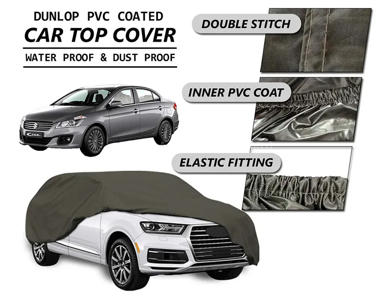 Suzuki Ciaz Top Cover | DUNLOP PVC Coated | Double Stitched | Anti-Scratch Image-1