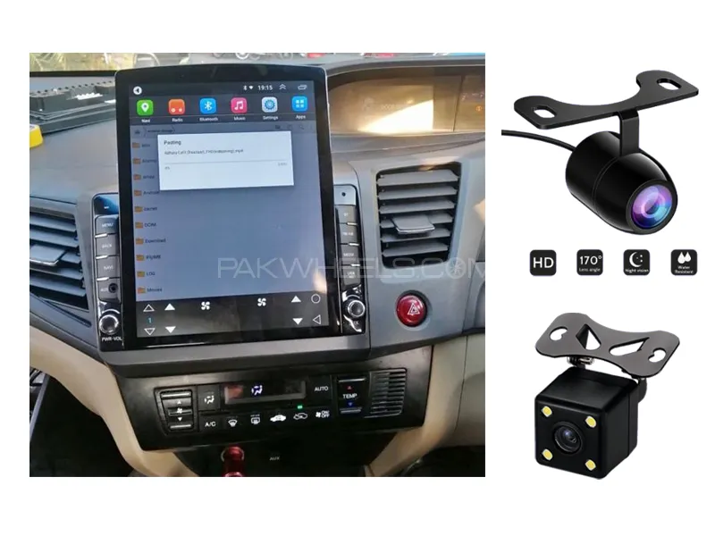 Honda Civic 2013-2015 Tesla Style Android Screen Panel With Free 2 Cameras IPS Display 2-32 GB